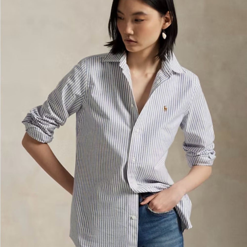 Polo by Ralph Lauren Blue and White Women’s Button Down Shirt